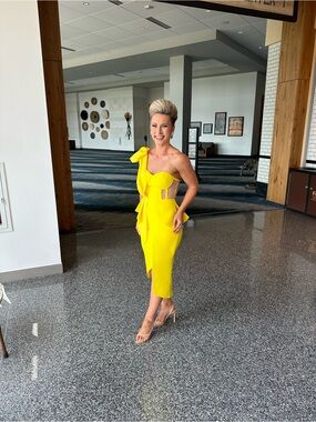 Yellow One-Shoulder Dress